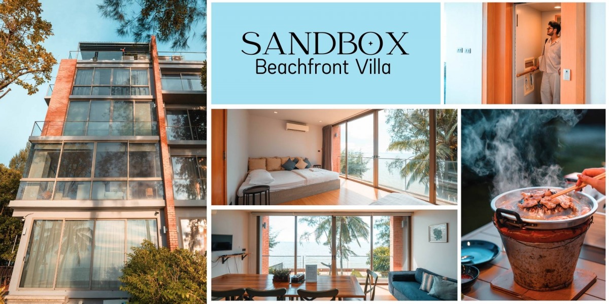 พูลวิลล่าพัทยาติดทะเล มีลิฟท์ส่วนตัวและลานปิ้งย่างหมูกระทะริมหาด